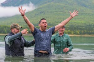 man being baptized